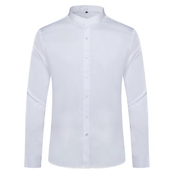Youthup Mens Business Work Cotton Stand Collar Slim Long...