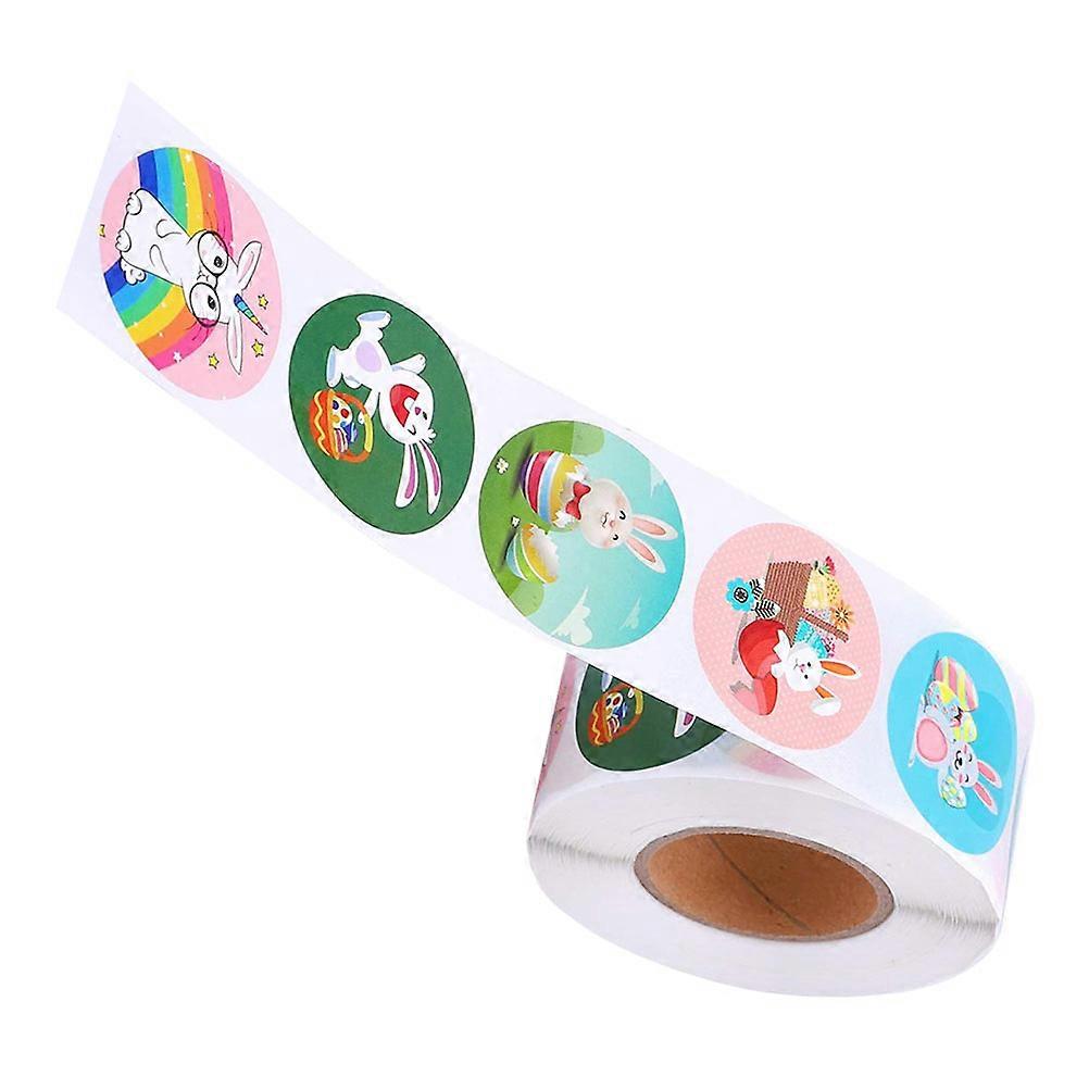 1 Roll/500pcs Easter Bunny Packing Sealing Stickers Easter Theme Gift Labels