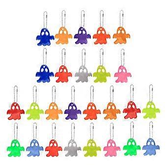 26Pcs/set Safety Reflector Pendants Key Shape Reflective Gear Children Tags For Running Backpack Halloween Party Cycling