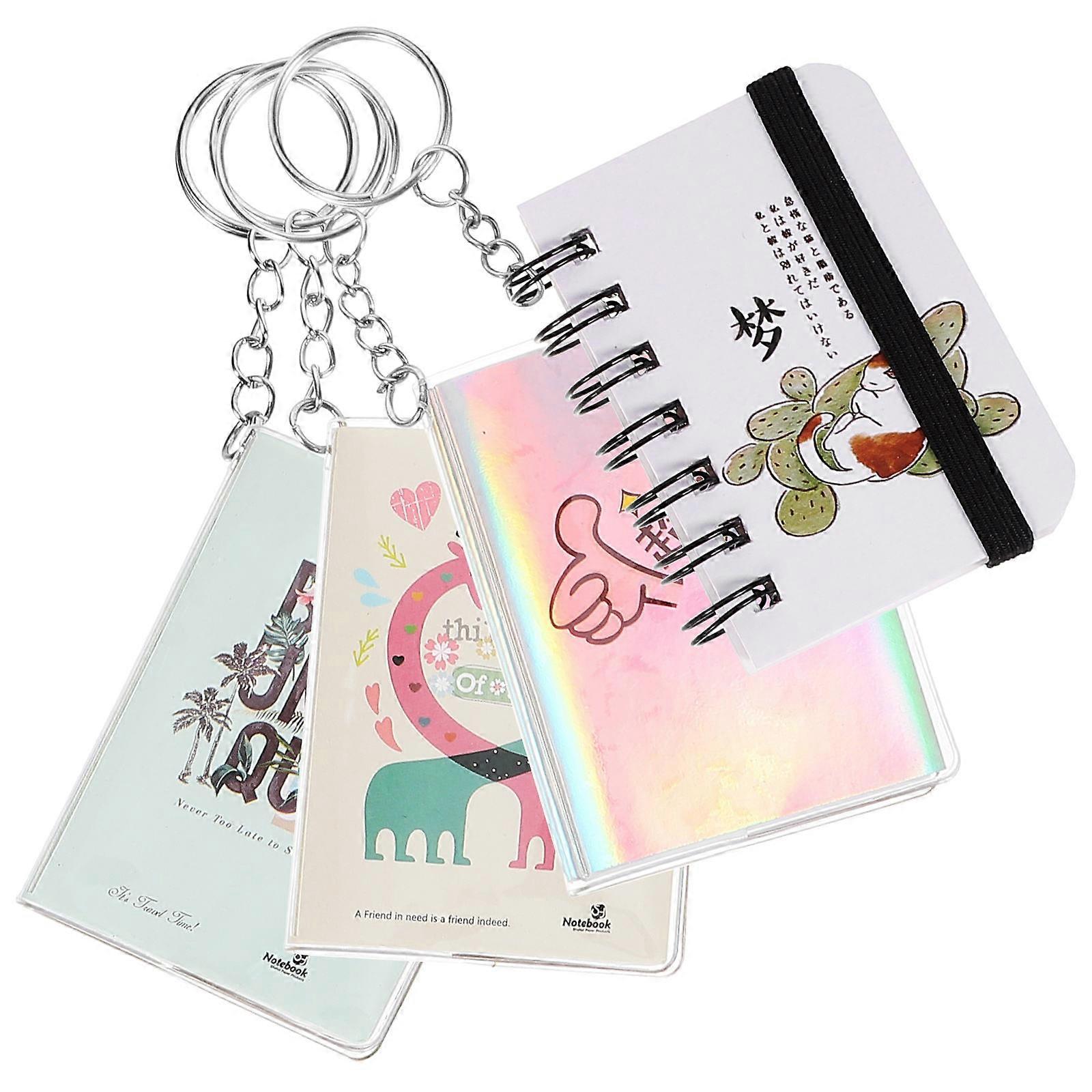 4pcs Keychain Small Book Keychain Mini Book Key Ring Creative Keychain (Random Pattern) (Random Style)