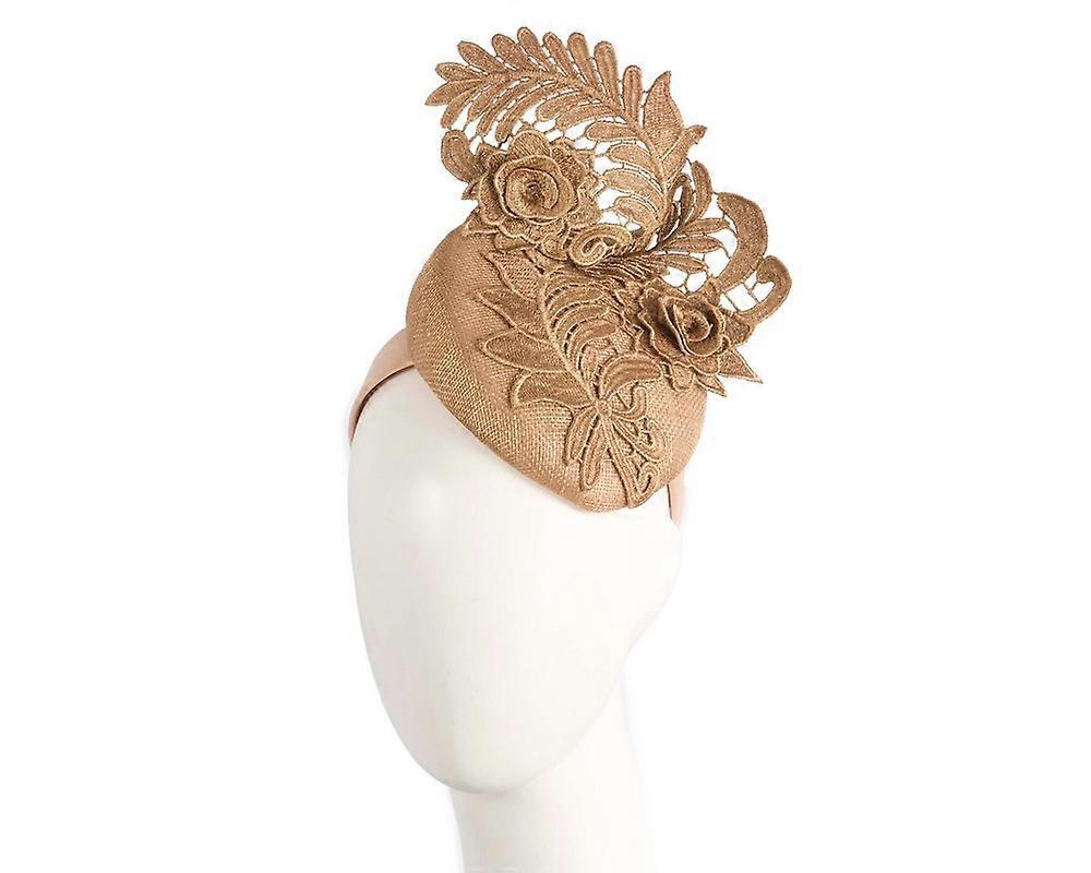 Fascinator elegante do Pillbox do ouro com S325GLD do laço