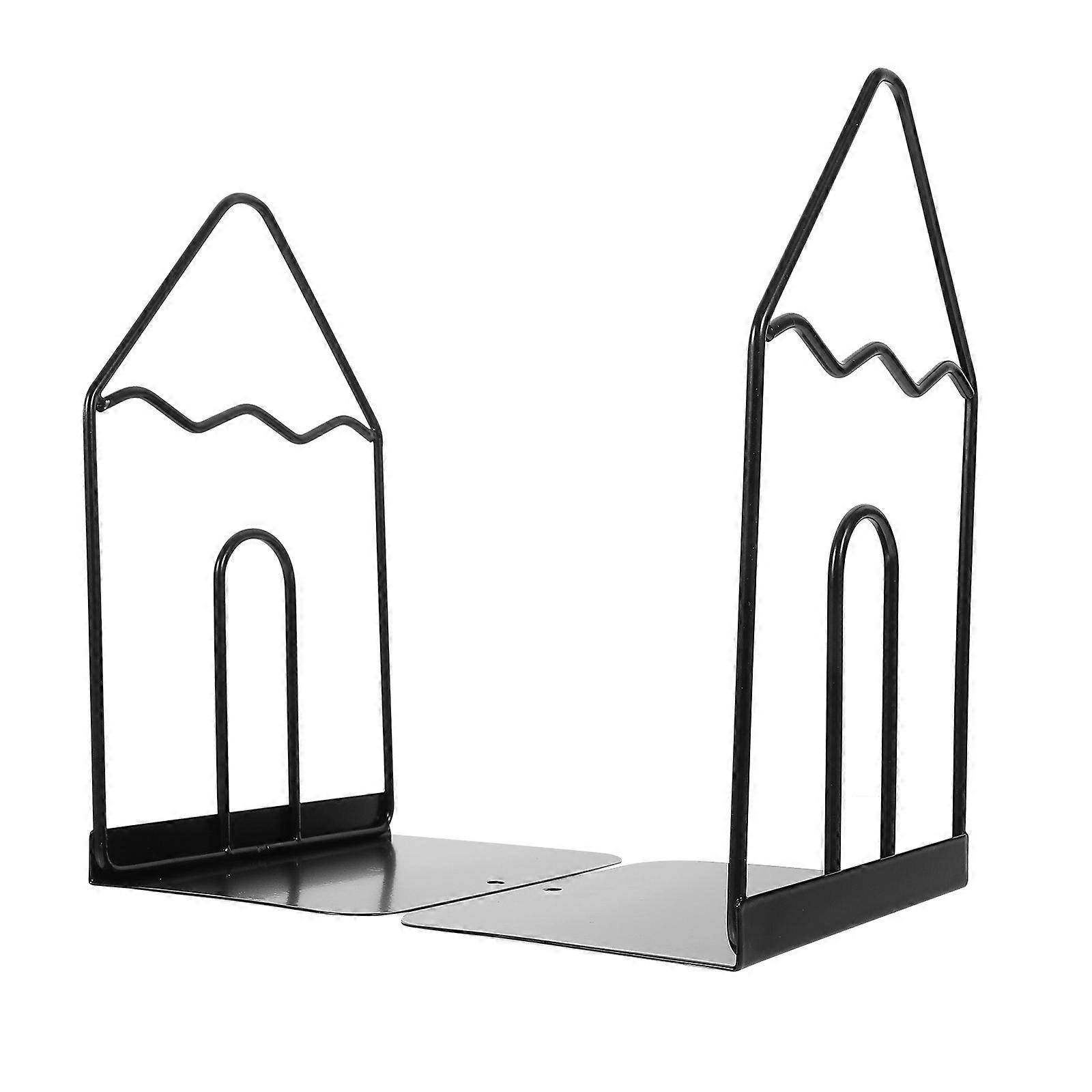 Book Ends Iron Bookend Decorative Function 3Pcs for Home Office