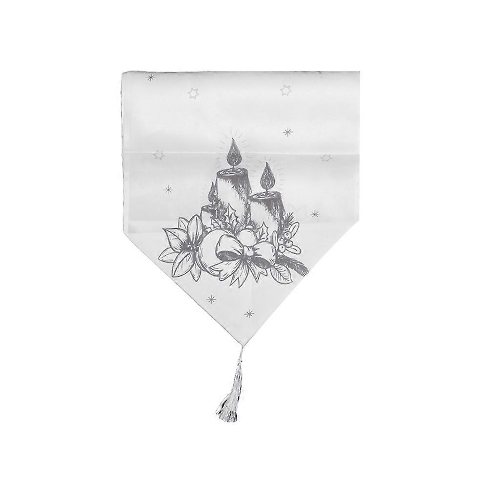 Christmas Table Runner for Table Decoration Printed Grey Fabric