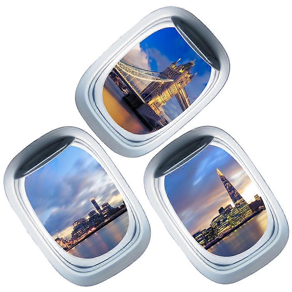 Window Decal Simulated Airplane Window Stickers for 9Pcs Wall Decor