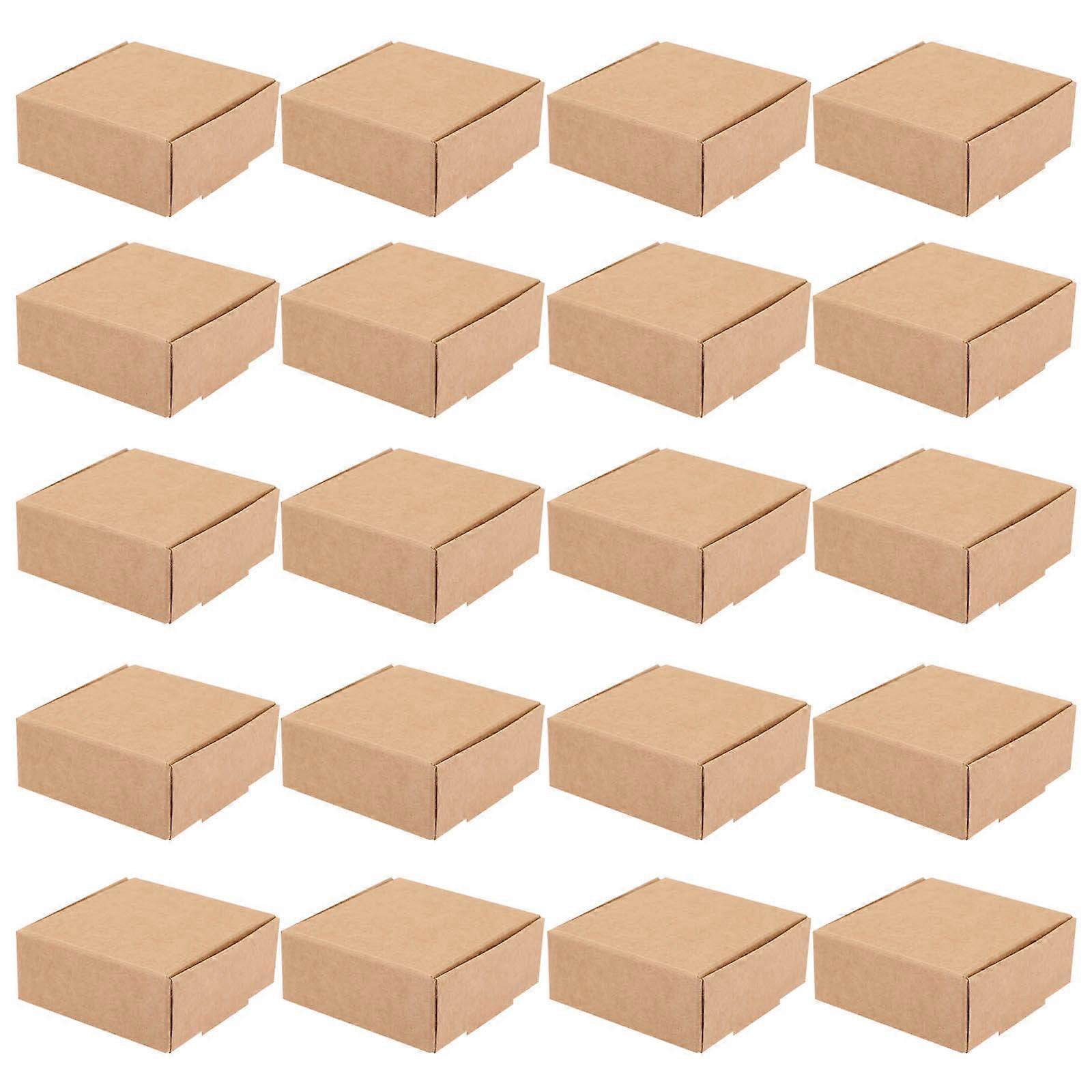 Light Brown Kraft Paper Soap Packaging Boxes for Storage 80Pcs Small Boxes