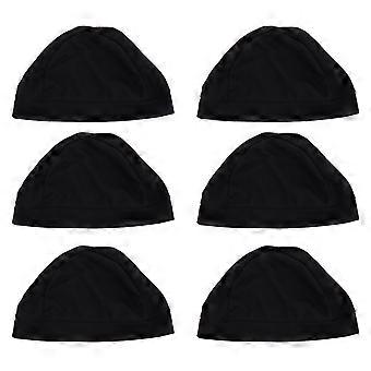 Bonés de Ciclismo Masculinos para Motociclismo, em Algodão, com Absorção de Suor, Ideais para Ciclismo e Corrida, 26x18 cm, Pretos, em Poliéster, Resistente ao Vento, Pacote com 6 Unidades