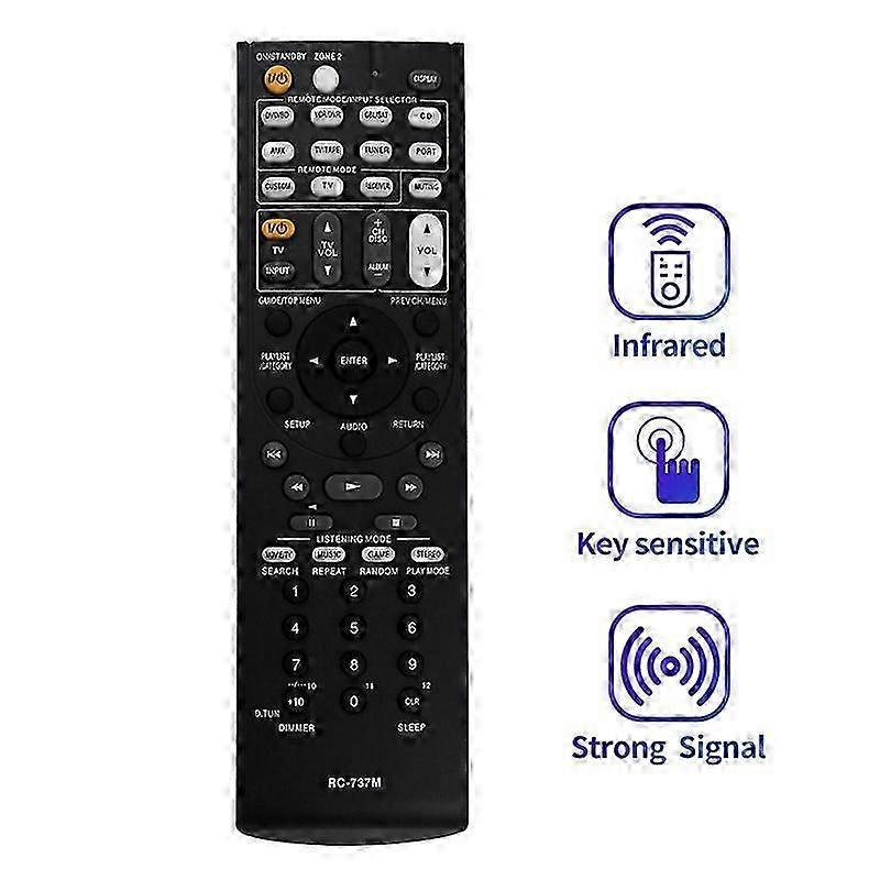 Replace RC-737M Remote Control for Onkyo AV Receiver Remote Control LX