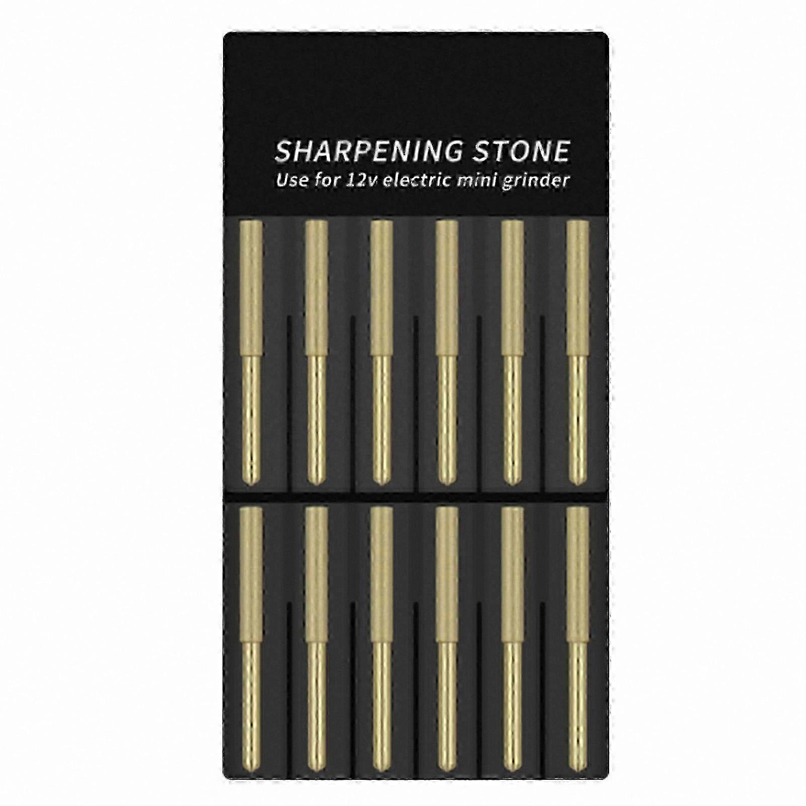 12-Pack Titanium-Coated Diamond Chainsaw Sharpener Bits High Hardness Electric File for Chainsaws