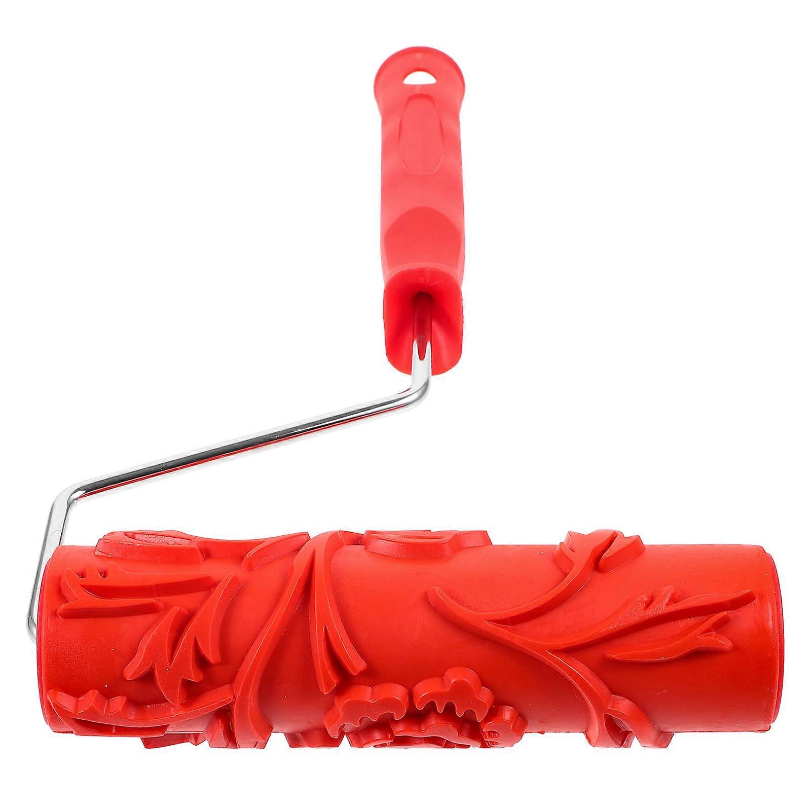 Textured Painting Roller Embossed Rose Pattern Paint Roller Drywall Texture Roller Wall Paint Roller