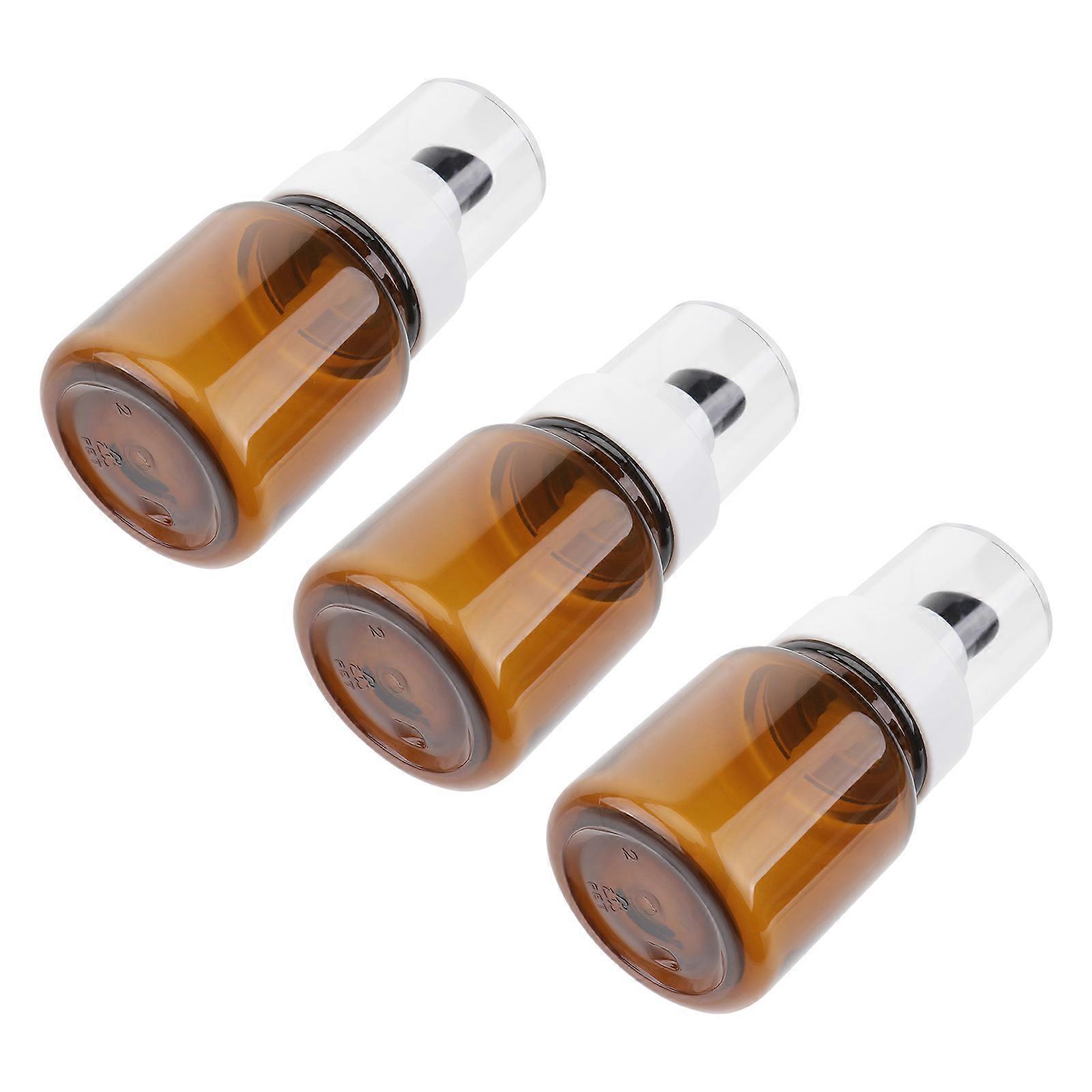 Essence Liquid Bottle Empty Pump Bottles for Storage Use 3Pcs Brown