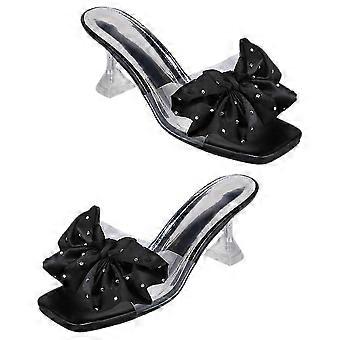 Bow Heels compatible with Women Mules Heels 2Pairs Sophisticated Heel Slide Slippers