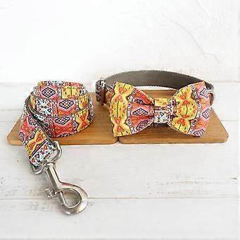 Collares para perros Bohemia Collar de diseño de grabado personalizado y juego de correa para perros pequeños, medianos, grandes, de liberación rápida ajustable
