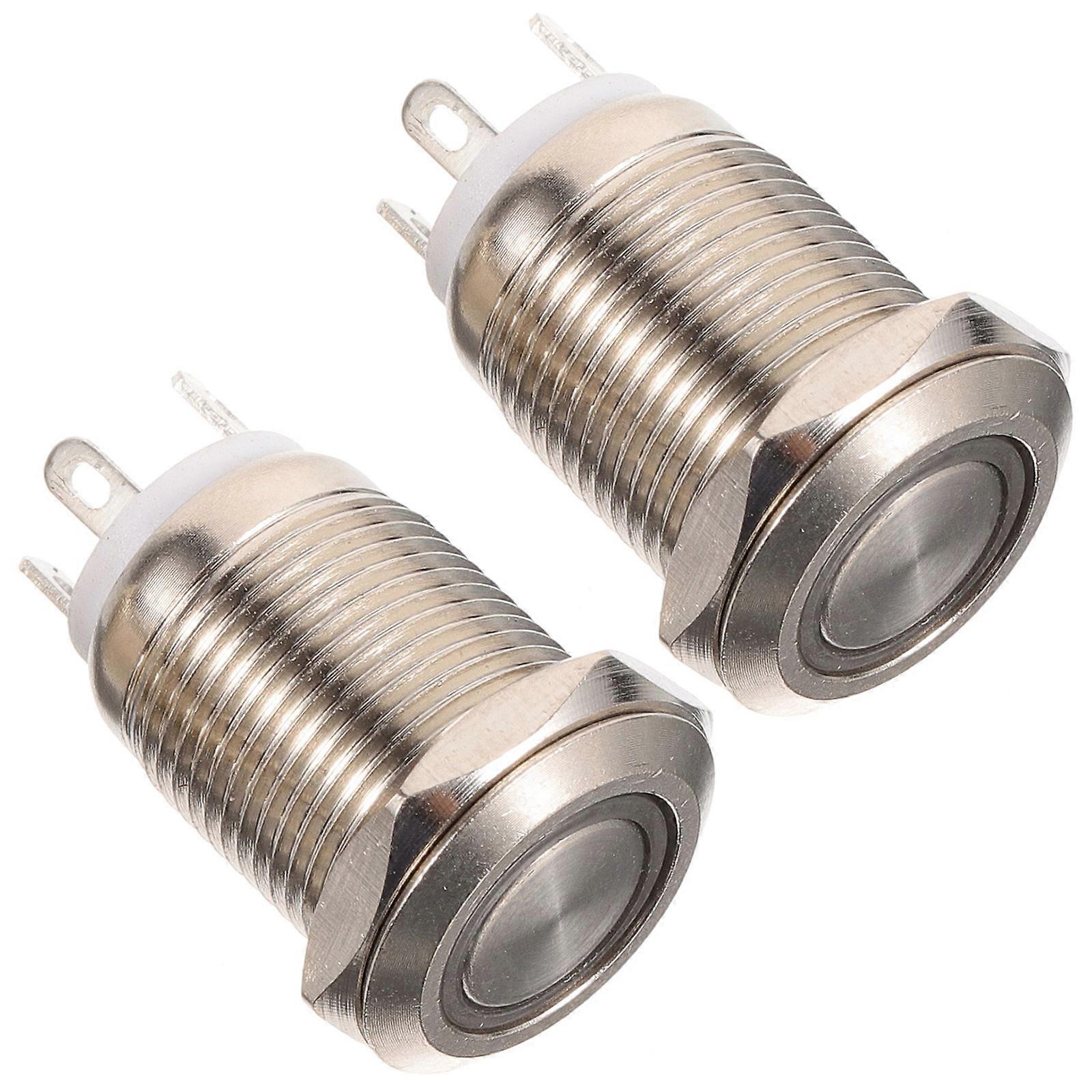2pcs Door Bell Ringer Button Self-resetting Button Led Light Doorbell Button