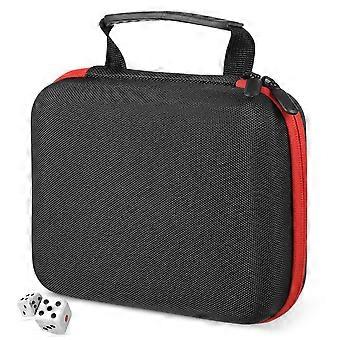Organizador de dados Bolsa Portátil com zíper Suporte de dados Compartimento duplo Estojo de dados Jogo de tabuleiro Bolsa de armazenamento de dados Acessório de jogo de mesa