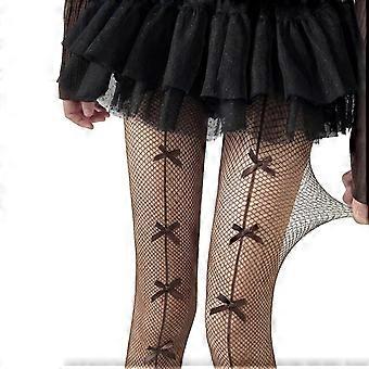 Stretchable Nylon Stockings Anime Style Fishnet Texture And Bows Detail Pantyhose Perfect compatible with Costumes Casual Outfits Coffee color