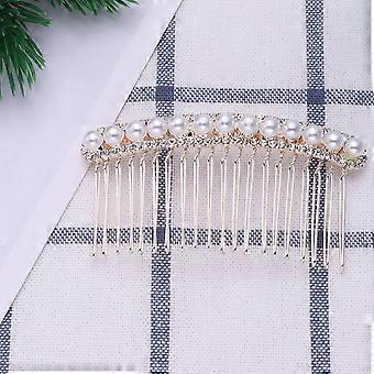 1PC Perlehår kam Rhinestone innlegg hodeplagg legering innsats kam brude hår tilbehør hår dekorasjon