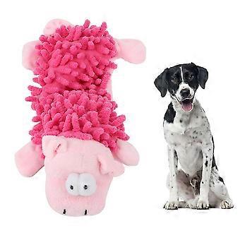 Haustier Katze kleiner Hund Plüschtier Niedliche Tierform mit Soundgerät für Backenzähne spielendes rosa Schwein