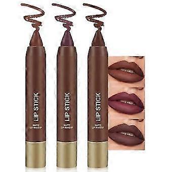 2 in 1 Matte Lip Crayon: Lip Liner & Waterproof Lipstick, Long Lasting Smudge Proof Pencil 3PCS