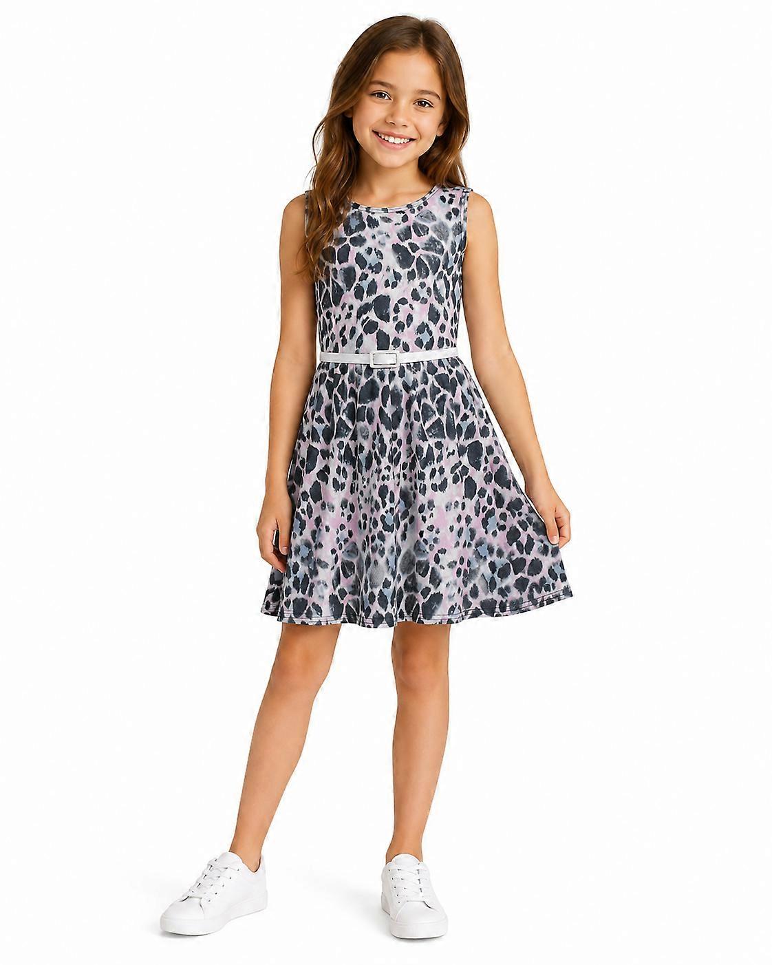 Mädchen Leopard Print Skater Kleid