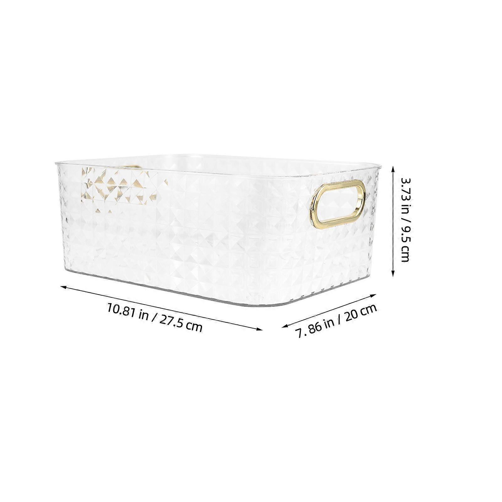 Diamond Pattern Desktop Storage Basket for Storage Use with Transparent Design