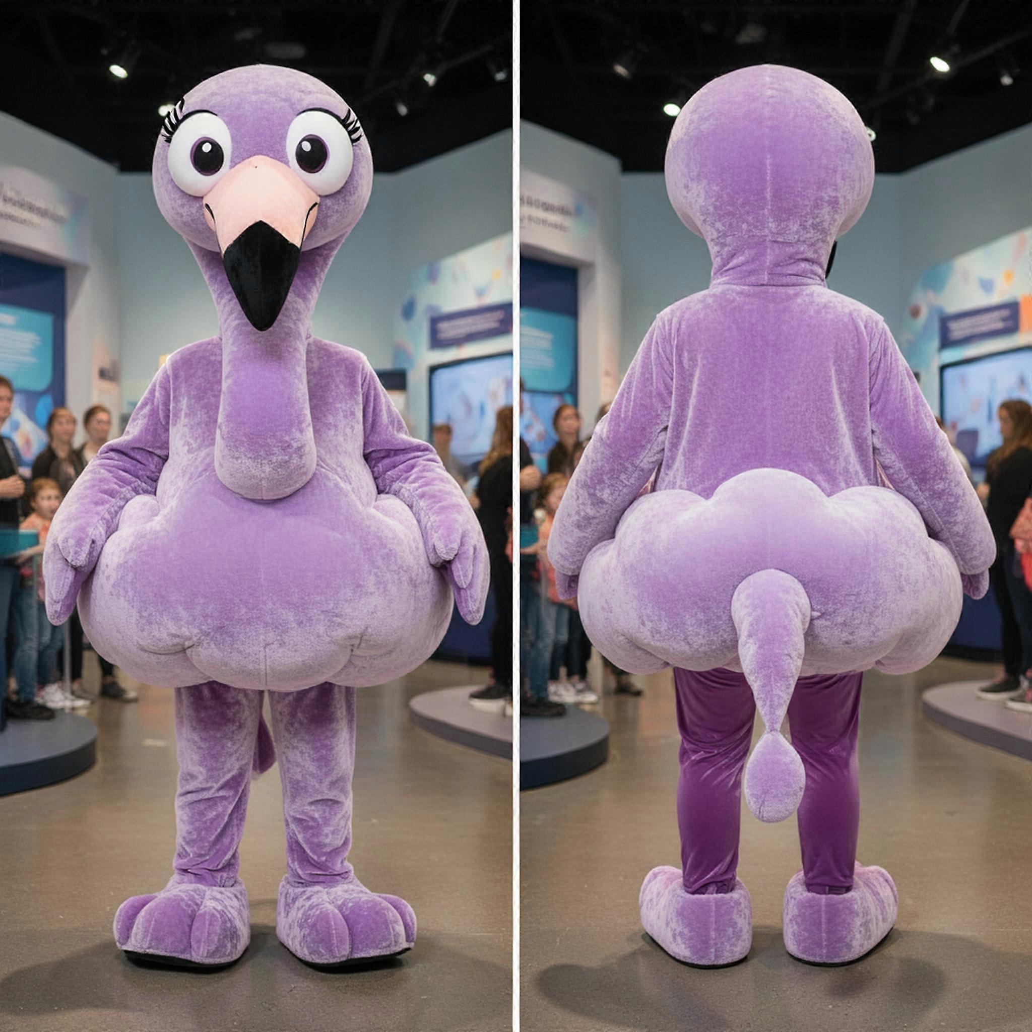MASTICOT Lavender Plush Flamingo Mascot