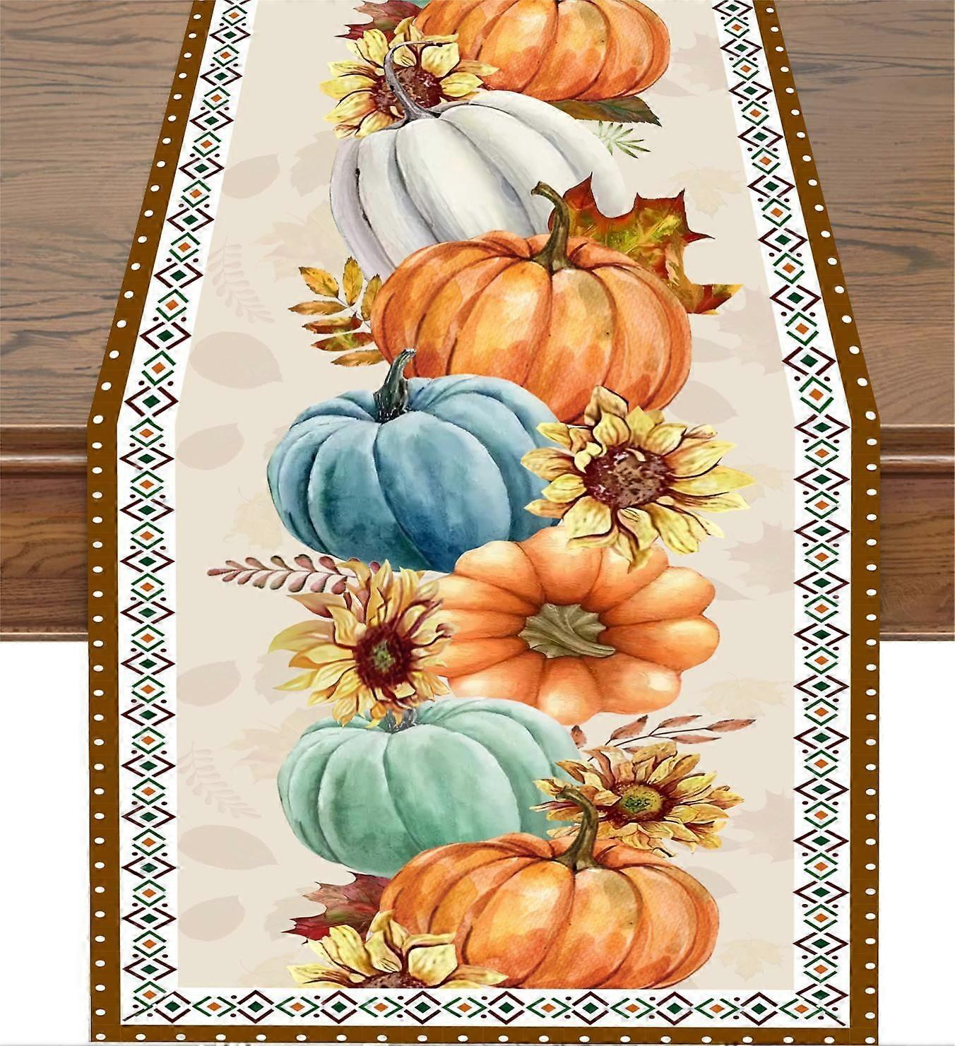 Rustic Fall Table Runner Polyester Heat-Resistant