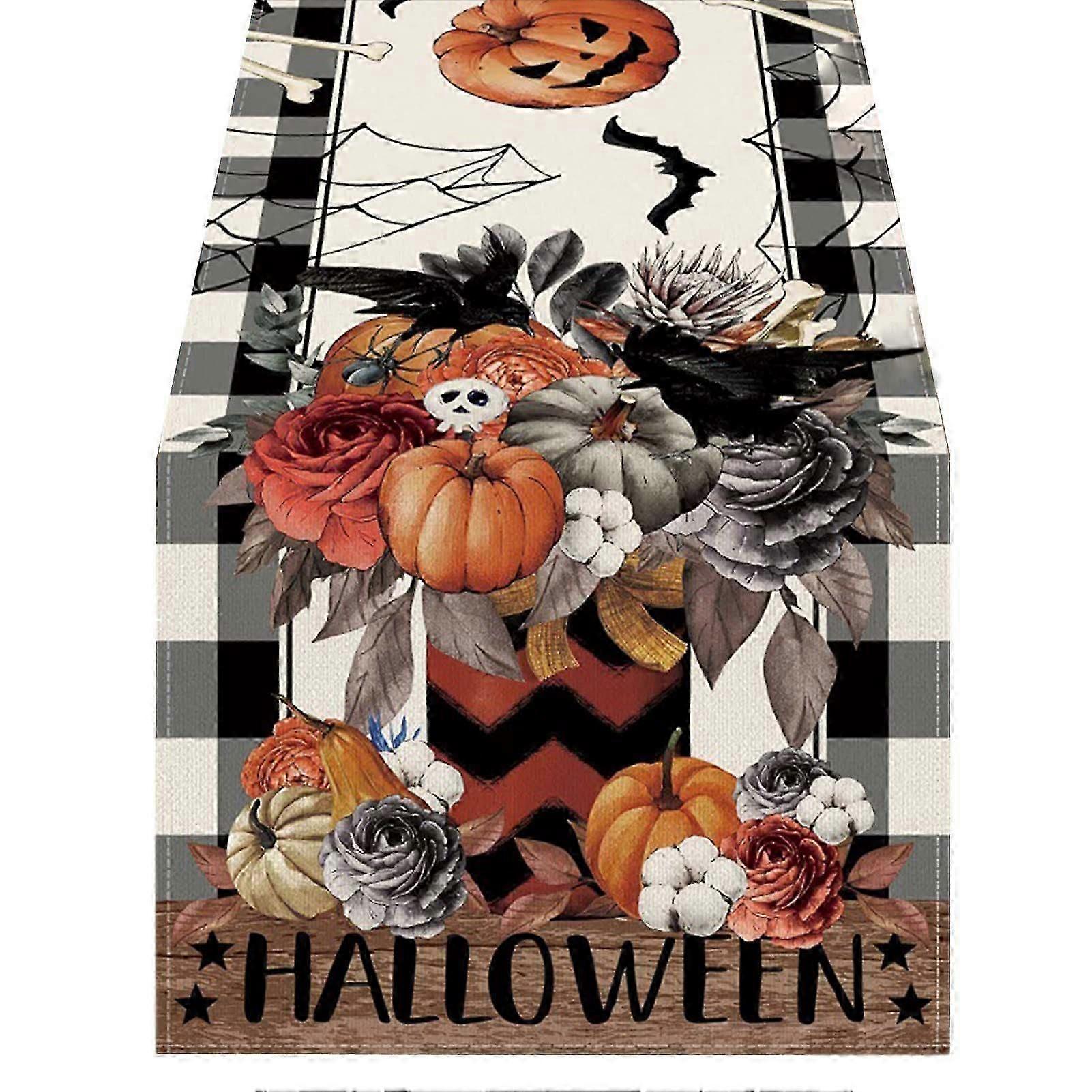 Ghost Skeleton Table Runner Bloody Halloween Element Table Runner for Dining Table Closet