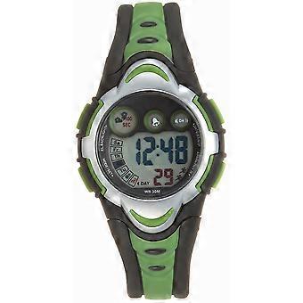 Children Waterproof Watch LED Digital Sports Watch with Hourly Chime Green