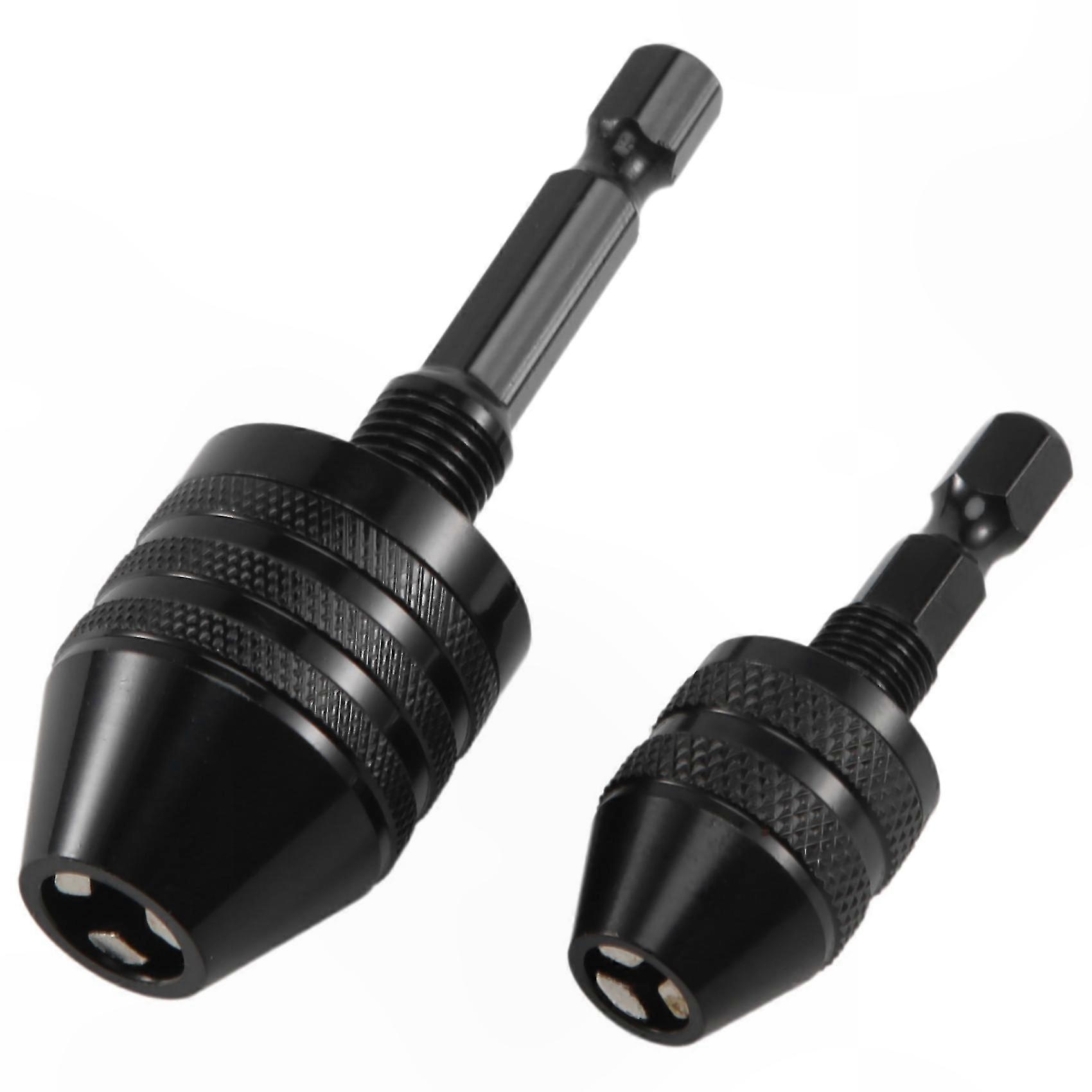 Quick Change Hex Drill Chuck Adapter, 2Pcs Keyless Screwdriver Converter for Drill Bits (0.6-