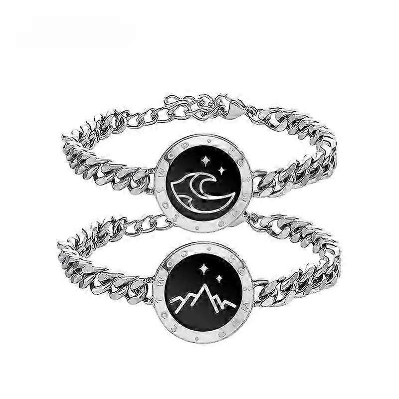 Smart Interaction Lovers Bracelet Vibrating Flash Sensor Bracelet Gift for Men Girlfriend