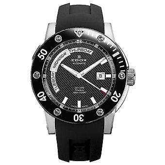 Edox-luokan 1 päivän päivämääräkello Man Analog kvartsille silikonirannekkeella 83005 TIN NIN2