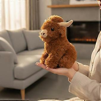 Fluffy Cow Stuffed Plush Toy Soft Skin-Friendly Fabric Non-Toxic Safe for Kids Birthday Gift Bedroom Nursery Decor