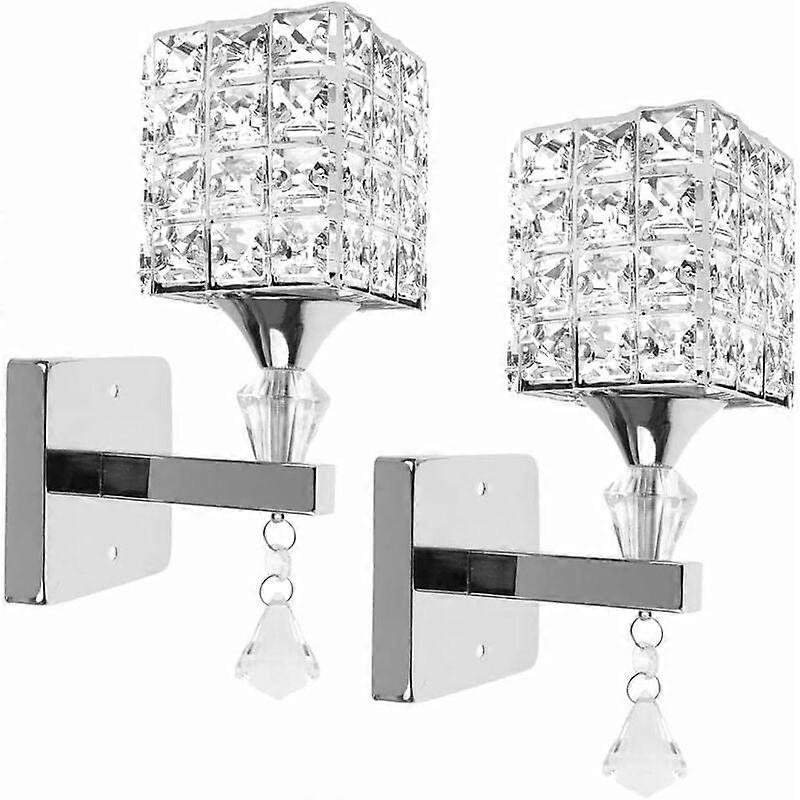 Modern Crystal Wall Sconces Dimmable Elegant Silver