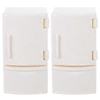 Mini Refrigerator Model for Decoration 2Pcs Plastic White Mini House Accessory prime