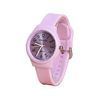 Shock-resistant quartz sports watch in fresh, macaron-inspired jelly colors. Purple