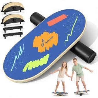 Balance board - wiebelboard met verstelbare stoppers en wielen