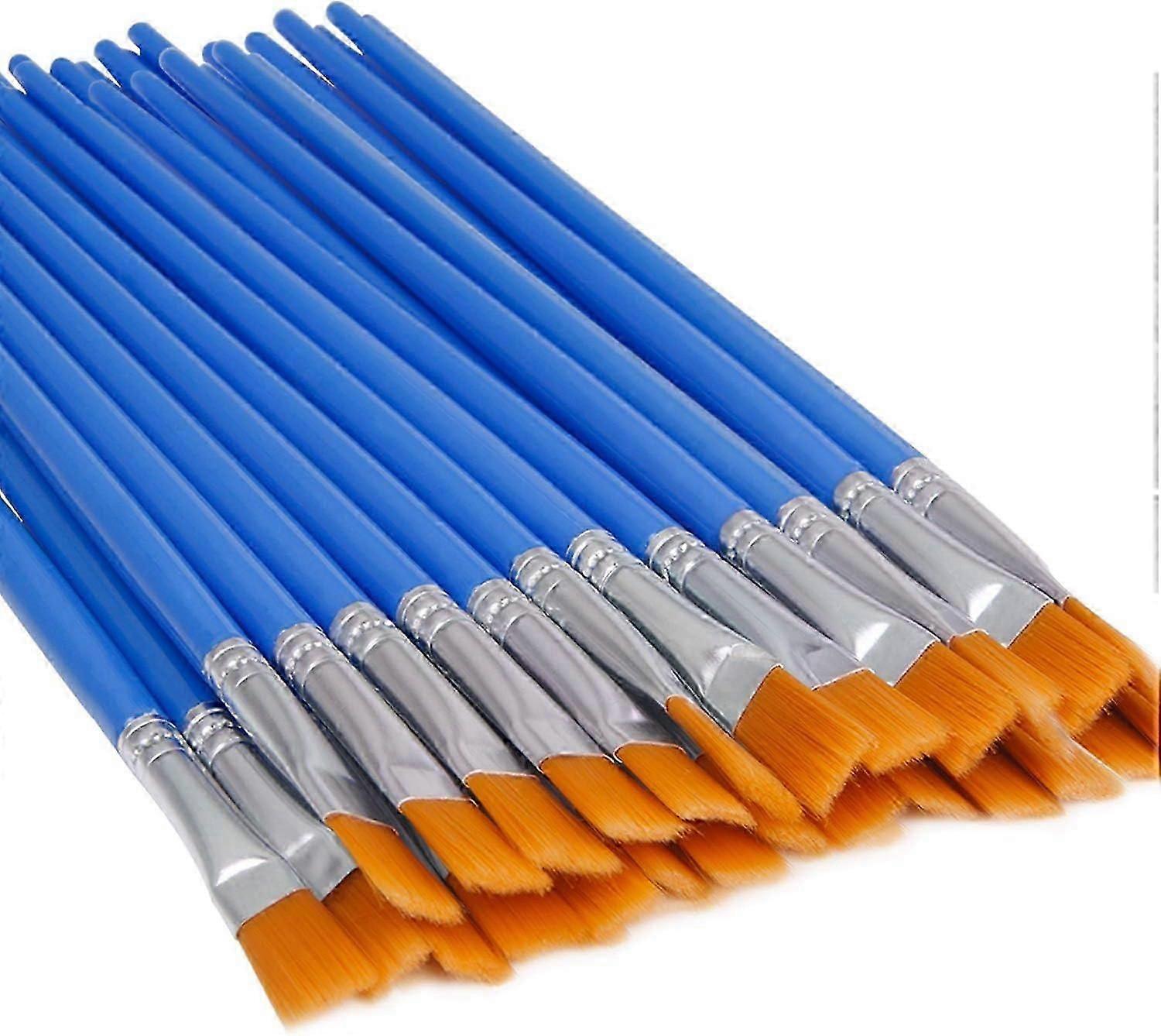 30 Blue Flat Brushes For Crafts