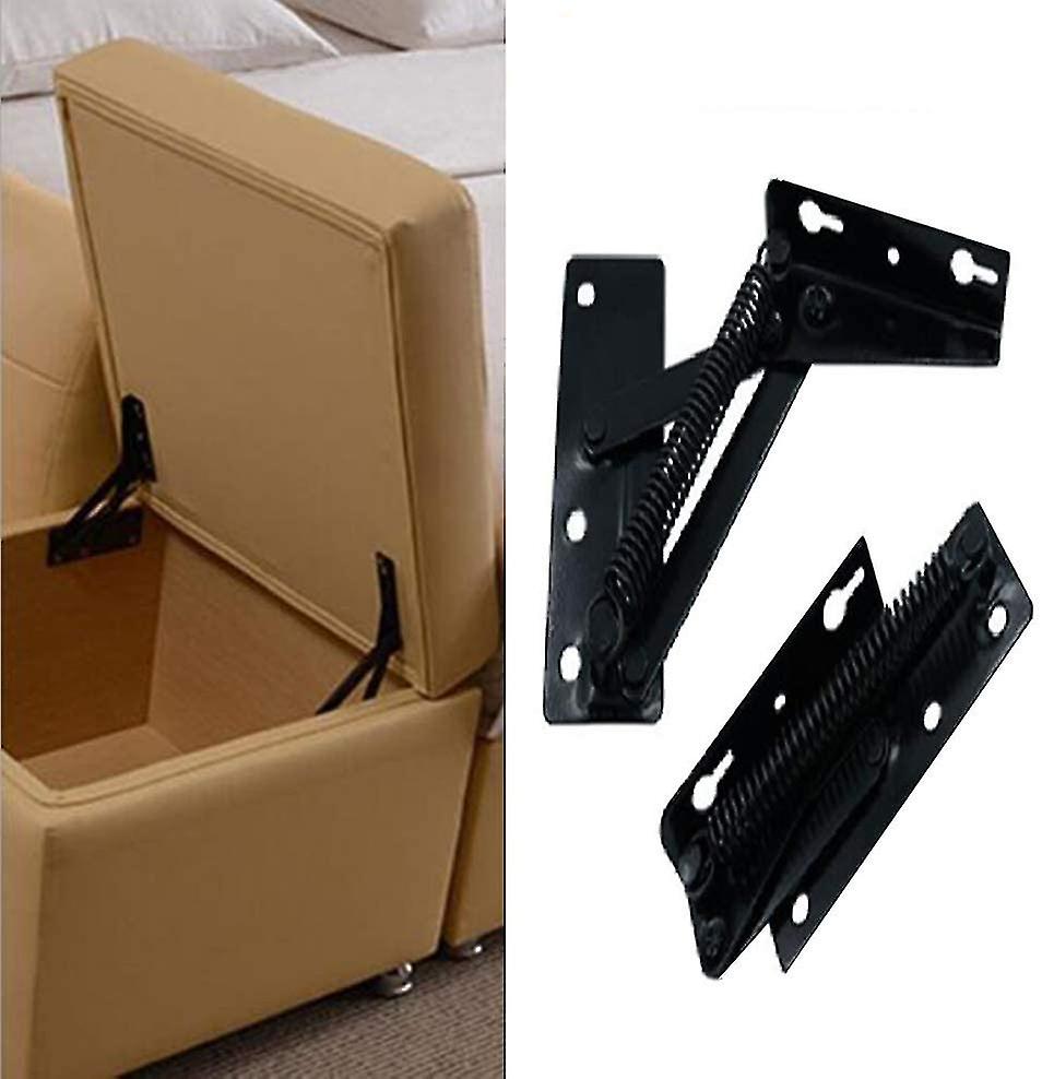 Pxcl 2pcs 80 Degree Foldable Lifter Bracket, Black Spring Hinges Are Widely Used In Sofa Hinge Lifters, Furniture Storage Bracket Hinges