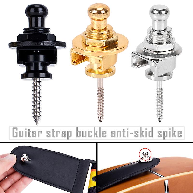 Guitar Strap Lock Metal Button Hold Tight Easy Remove Screw For Guitar Strap