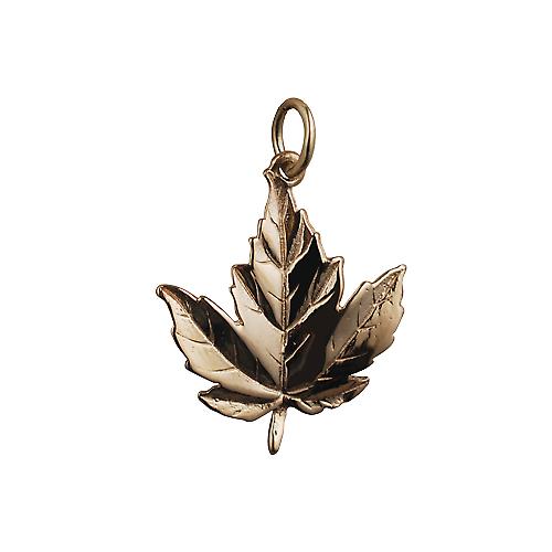 9ct Gold 22x19mm solid Maple Leaf Pendant or Charm