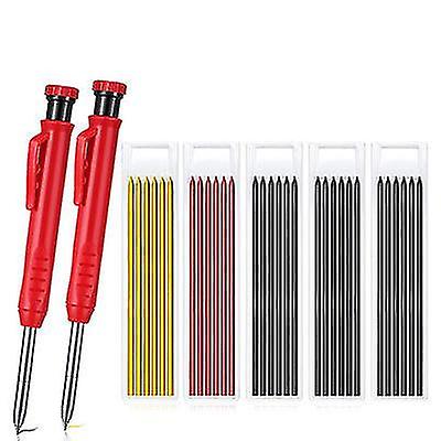 32pcs مجموعة قلم رصاص نجار ، أداة وسم النجارة حفرة عميقة مع عبوات حمراء سوداء صفراء ، خيوط وسم بديلة