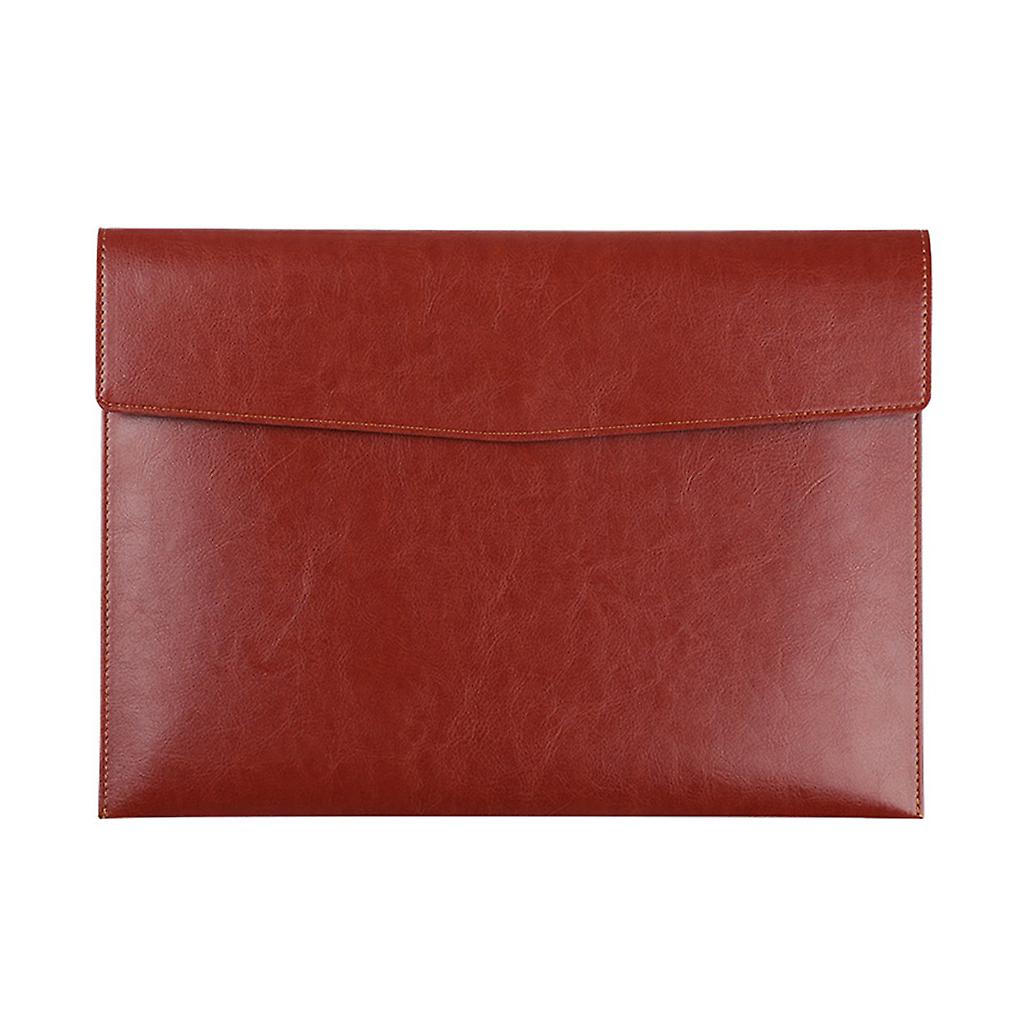 Button Closure Document Organizer Hidden Pen Holder PU File Folder for Business