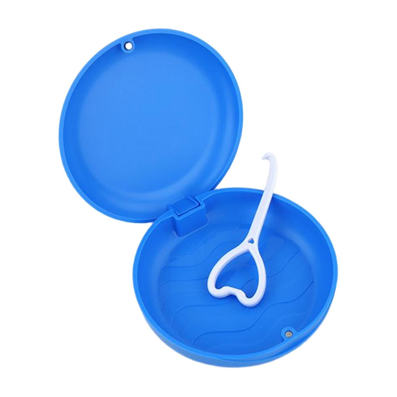 Portable Retainer Case Oral Organizer Durable Dentures Storage Boxes blue