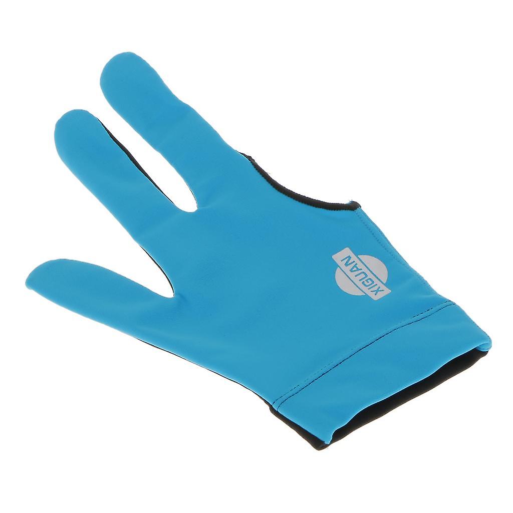 Nylon Three Finger Right Hand Snooker Billiard Cue Pool Glove Blue