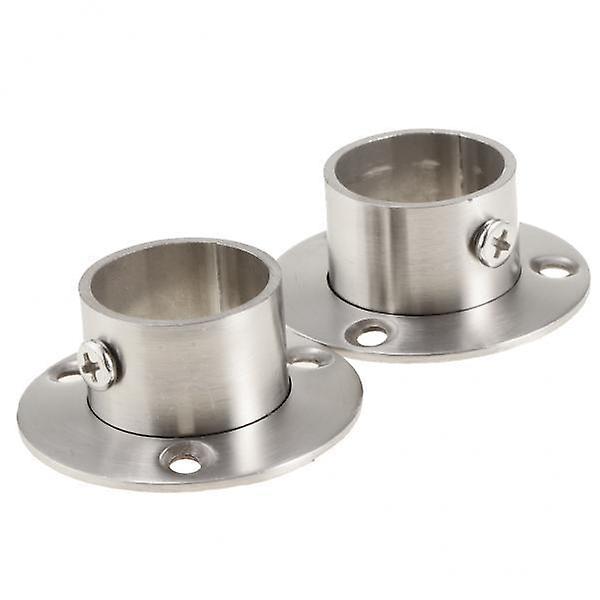 2xChrome Tube Pipe Rotating Wardrobe Clothes Garment Rail End Socket 56 x 21mm