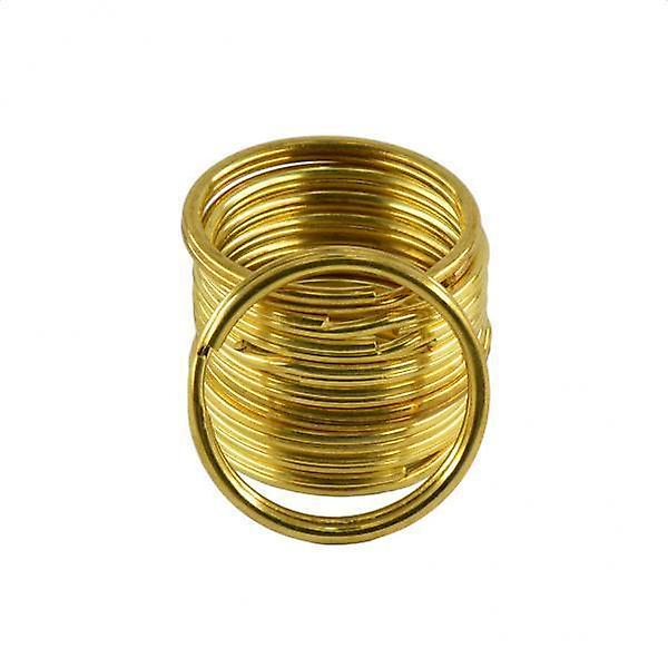 2x10 Pieces Brass Round Key Split Ring Chain Bag Clasp Loop Findings DIY 35mm