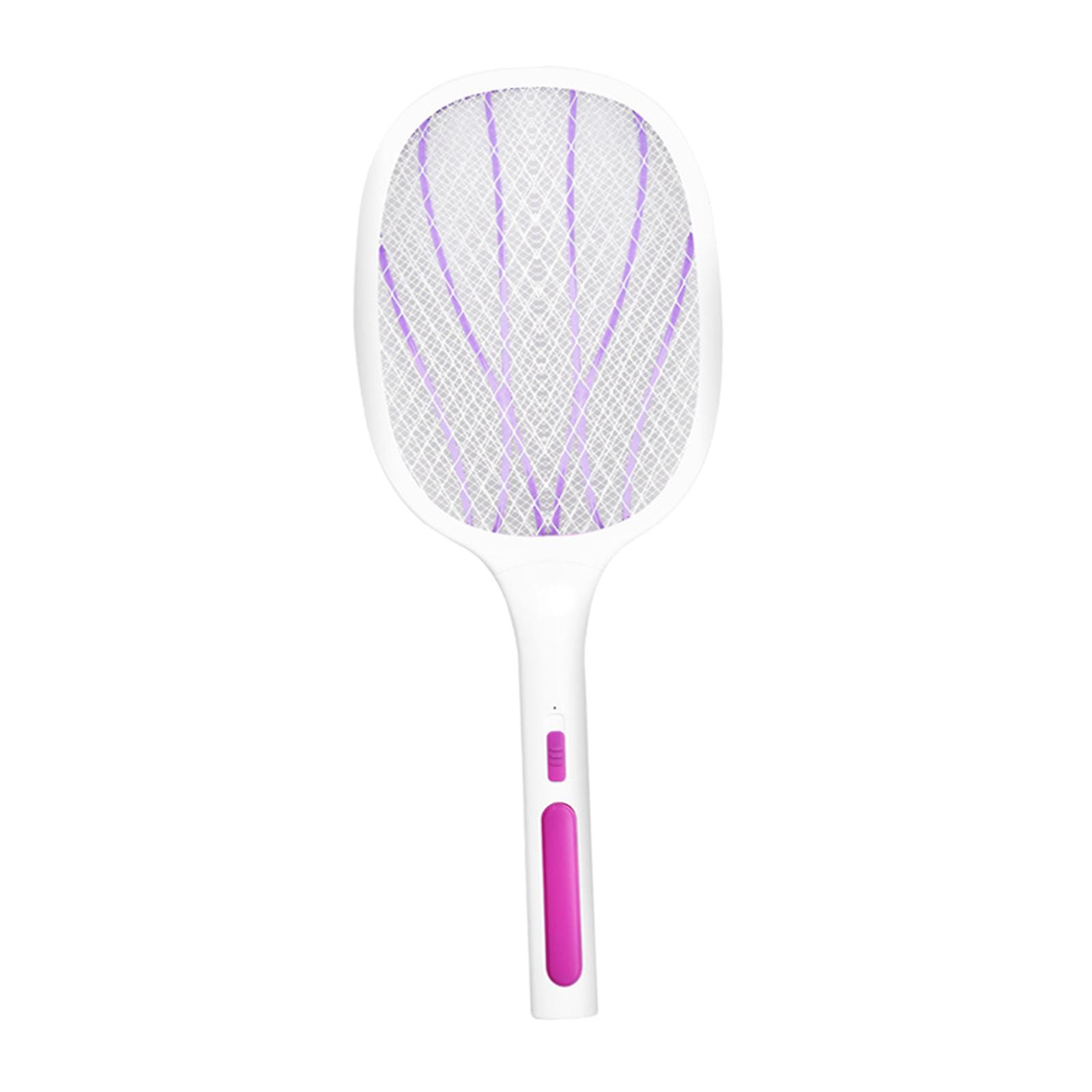 Handheld Mosquito Fly Swatter Zapper Killer Bug Insect Racket 6 LED Purple