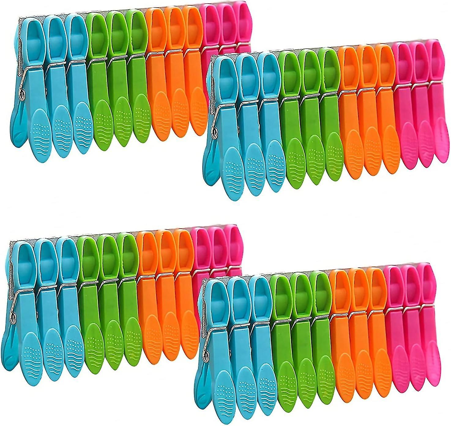 48 Pieces Plastic Clothes Pegs,durable And Windproof Non Slip Clothes Clips