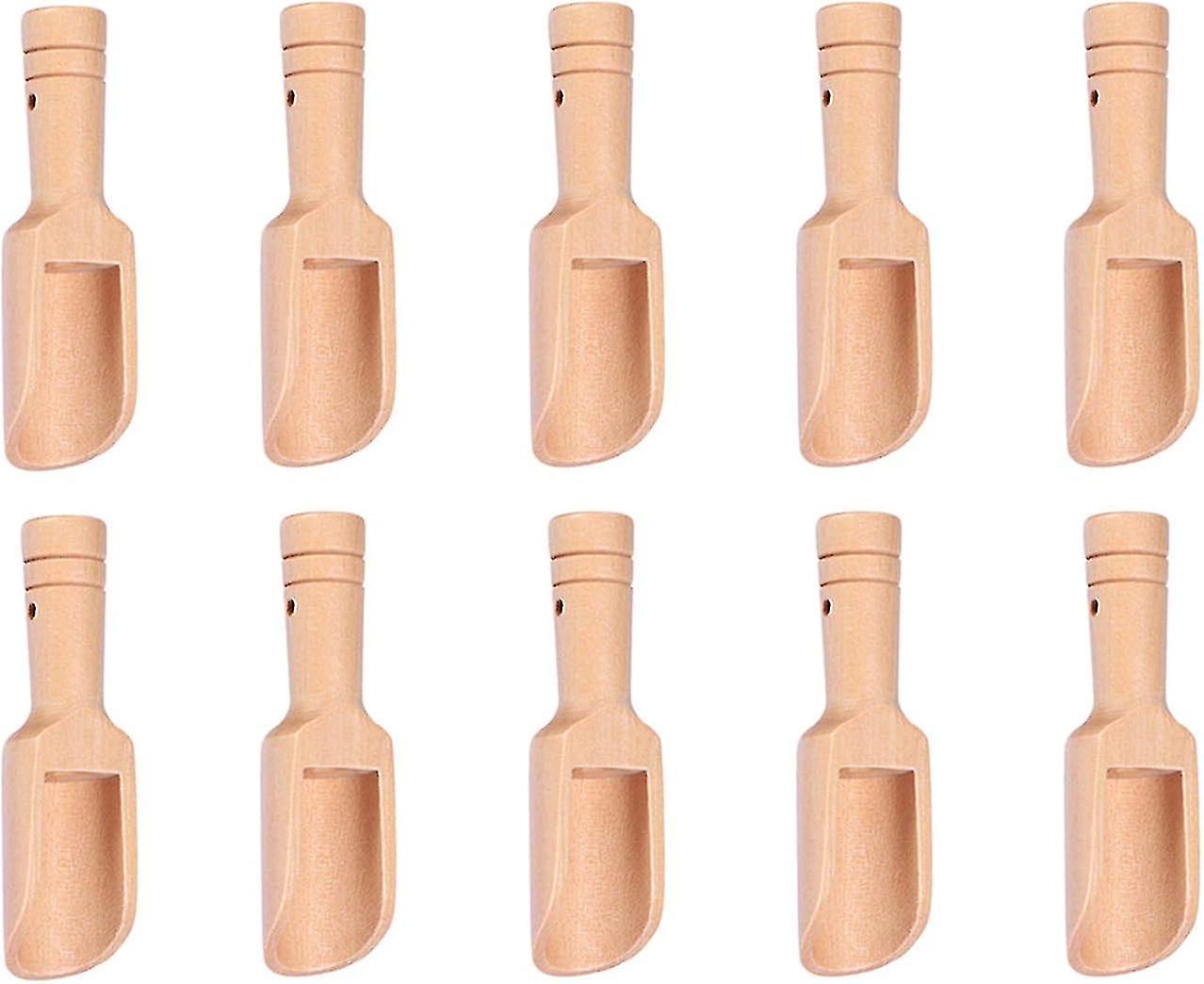 2pcs Wooden Salt Spoon Tea Scoop Spice Scoop With A Short Handle Practical Kitchen Helper