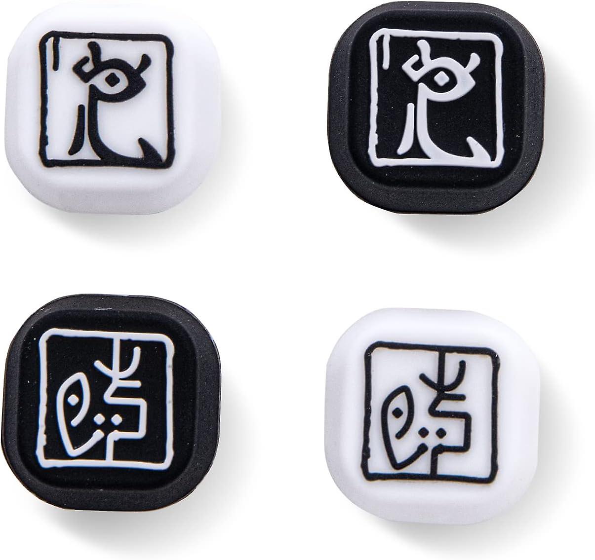 Switch Thumb Grips, Switch OLED Button Caps, Switch Thumb Grip Caps - 4 Packs (Black and White)
